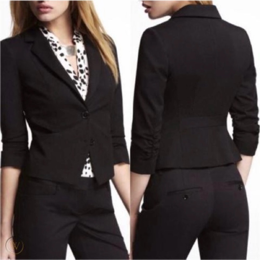 Express Black Blazer Jacket with roushed sleeves
